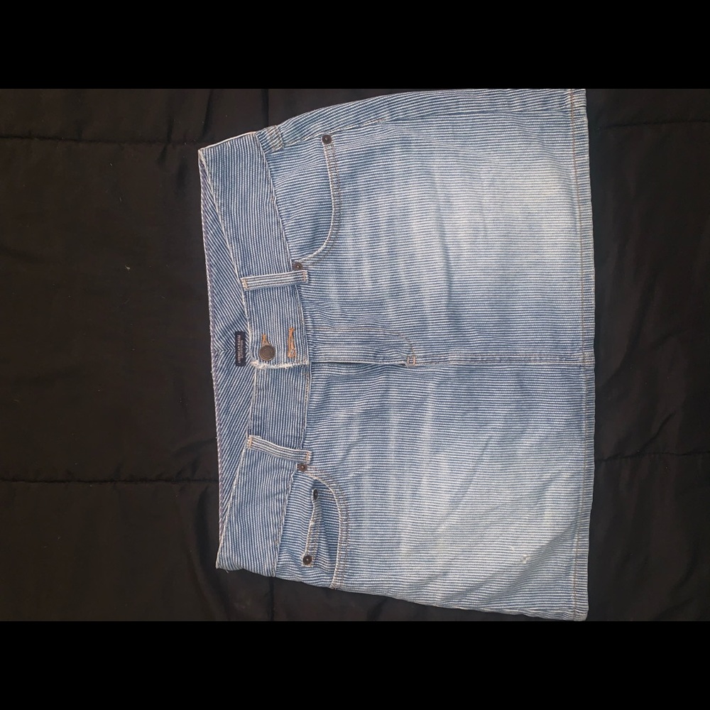 AMERICAN EAGLE STRIPED BLUE JEAN SKIRT